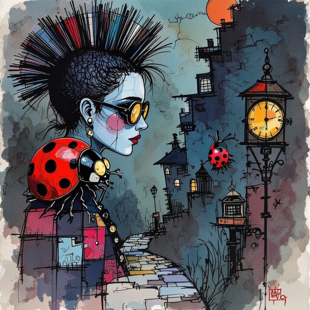 The Mohawk Bearer and their Little Polka-Dot Friend