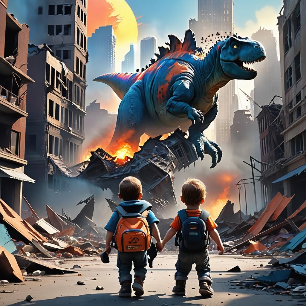 Hyper-Realistic Dinosaur Landscape