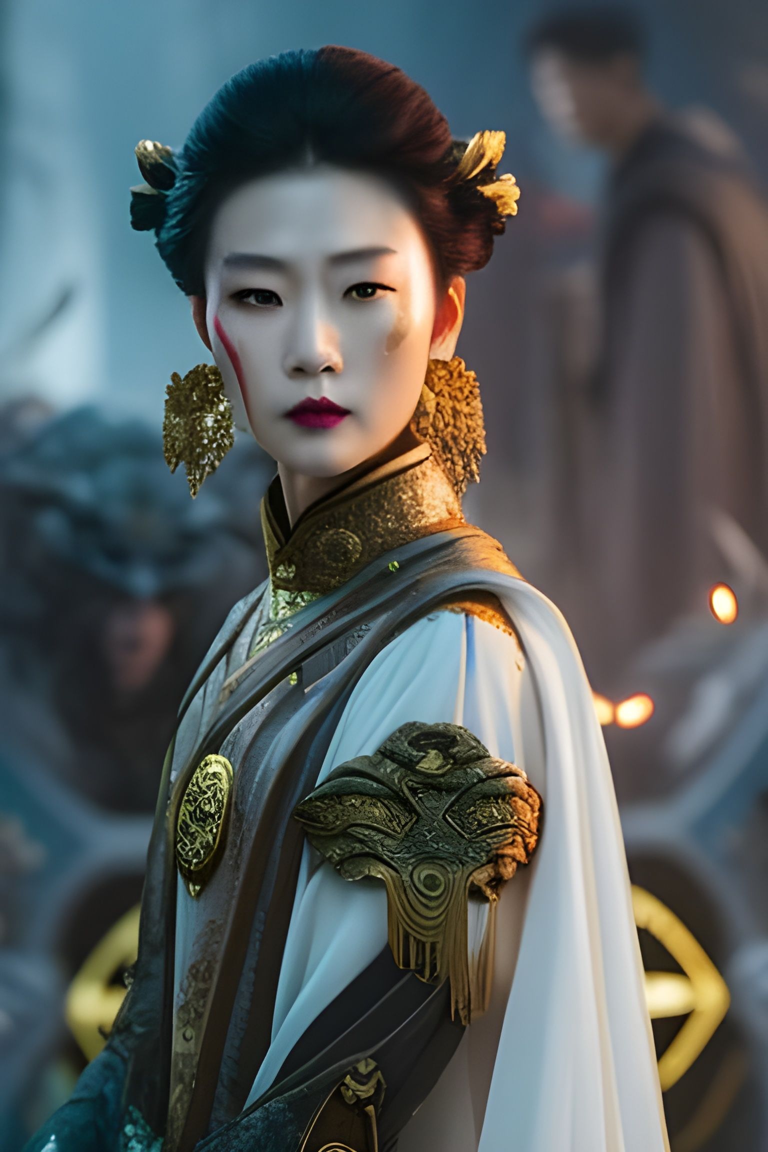 Mystical Chinese Zombie Portrait in Hyperdetailed Style