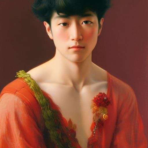 Surreal Portrait in Art Nouveau Style