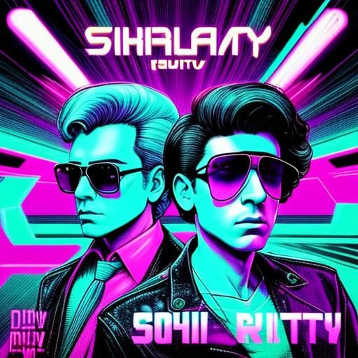 Synthwave Neon Retro Duality of Reality