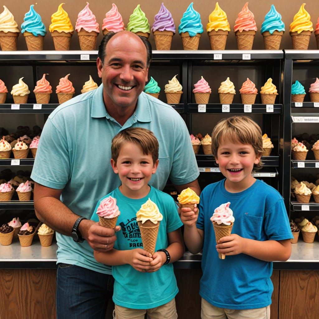 Dad Buys Ice Cream Cones for Kids
