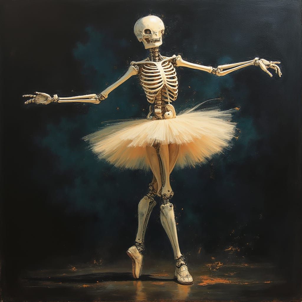 Reanimated Cyberpunk Robotic Ballerina Performing Pirouette
