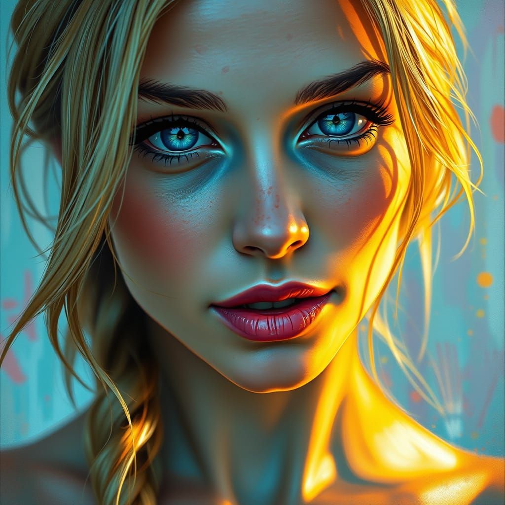 Woman Portrait in Soft Oil Painting Aesthetic