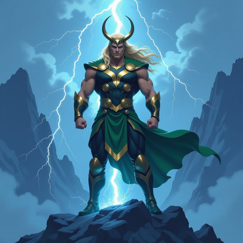 Epic Fantasy Art of Thor and Loki Hybrid