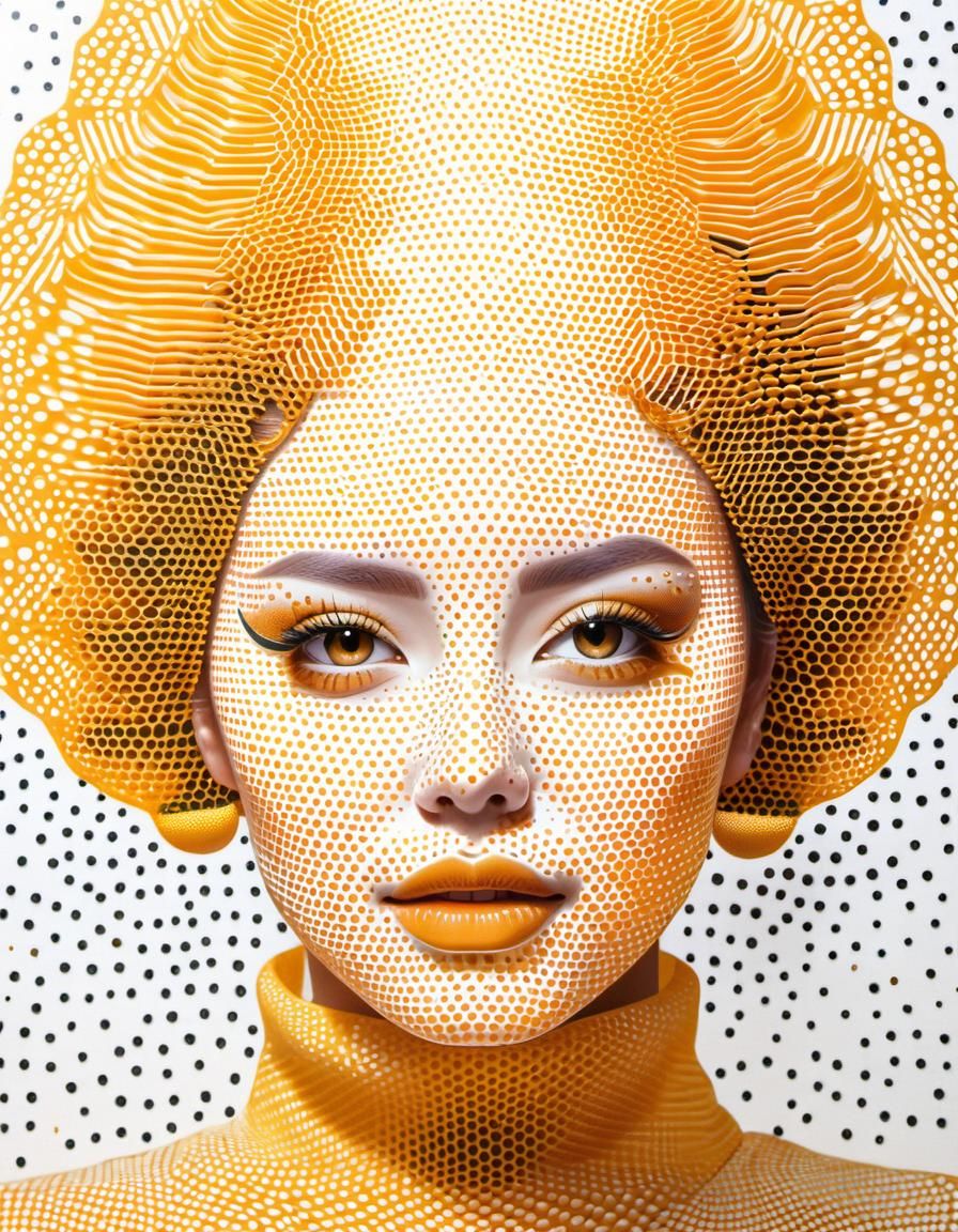 Pop Art Pointillist Portrait in Ishihara Style