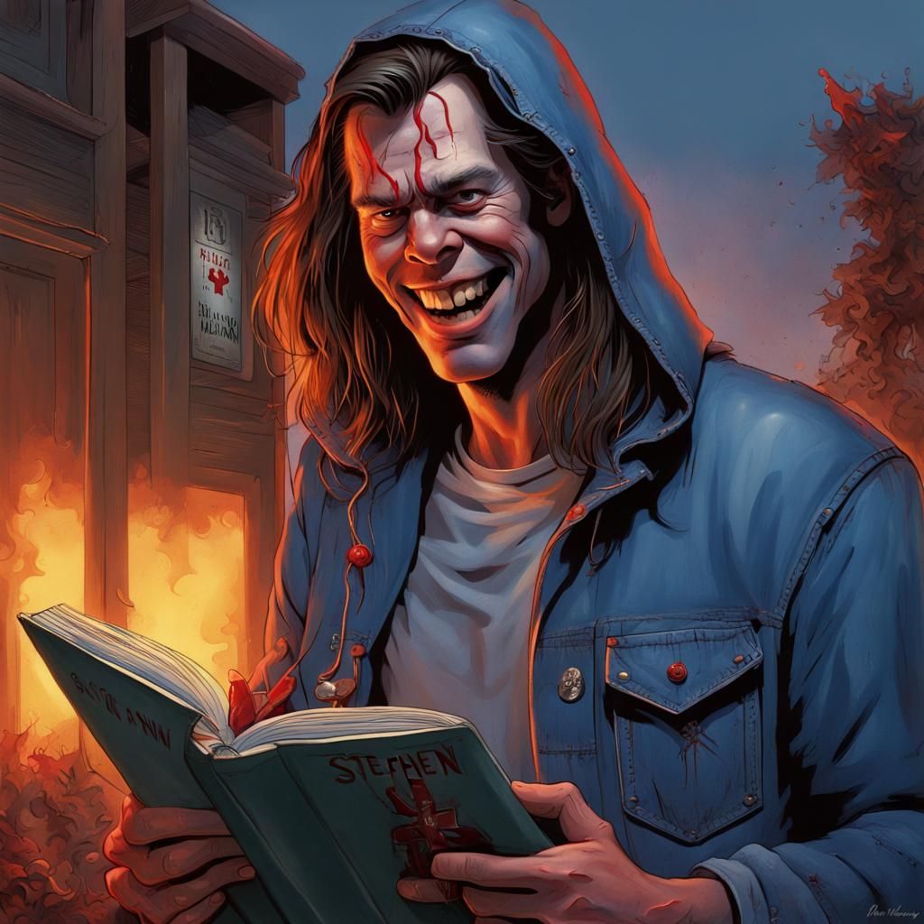 Intricate Matte Painting of a Bloody Eyed Man