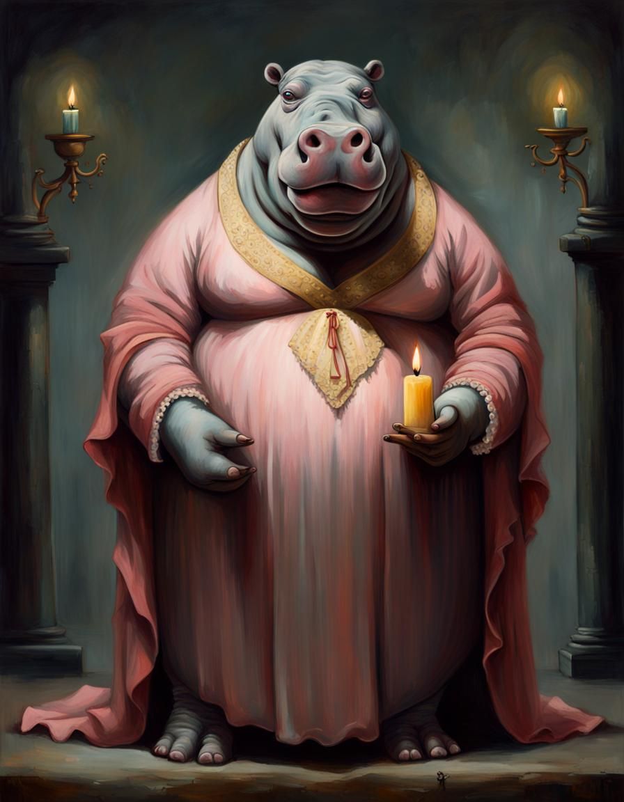 Hippo in a night gown