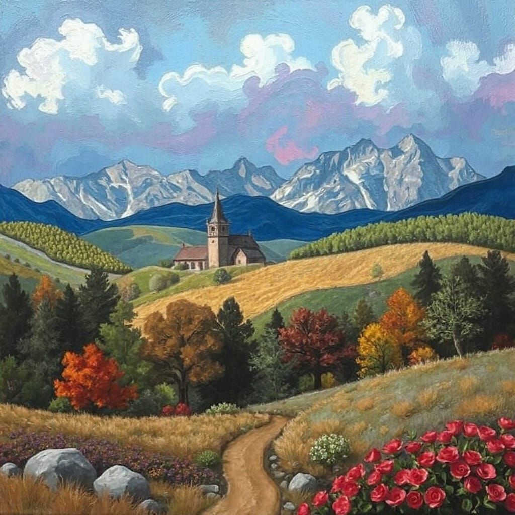 Realistic Medieval Landscape in Muted Colors