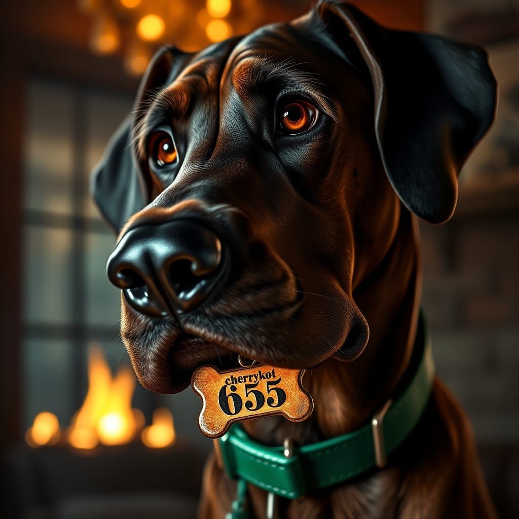 Scooby-Doo in Hyper-Realistic Close-Up, Rendered in Atmosphe...