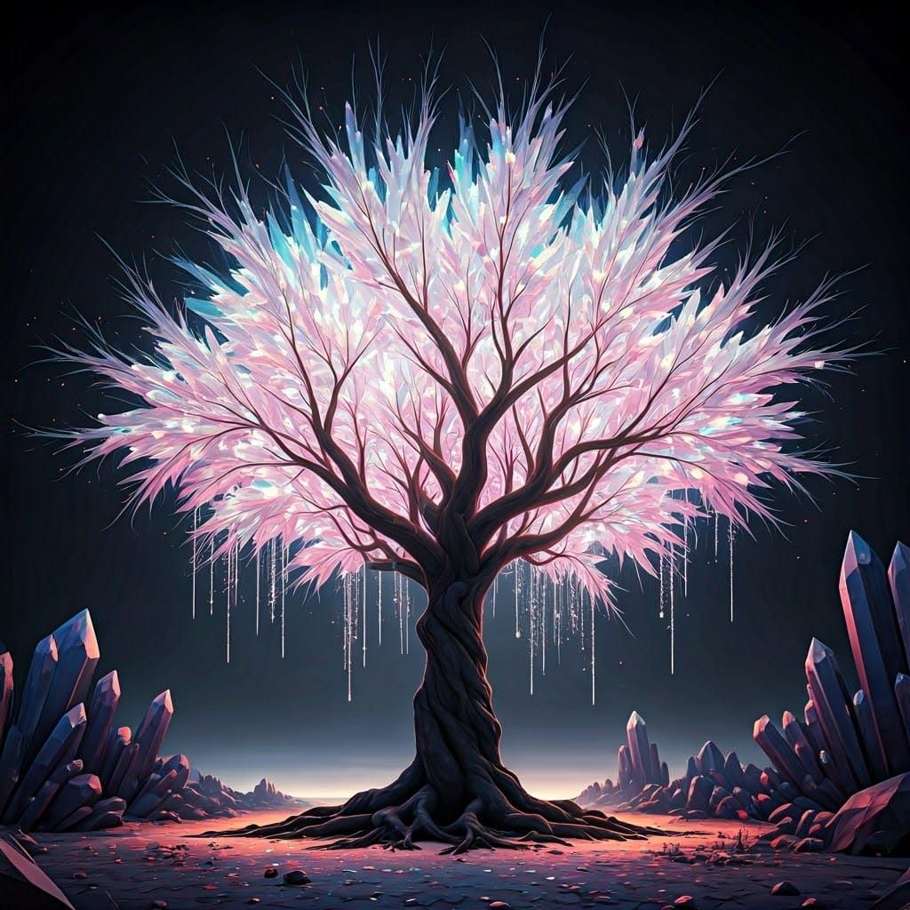Tree of Lunar Crystals in Ethereal Bloom