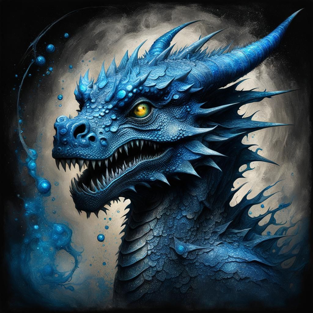 Bioluminescent Crystal Dragon in Surreal Digital Art