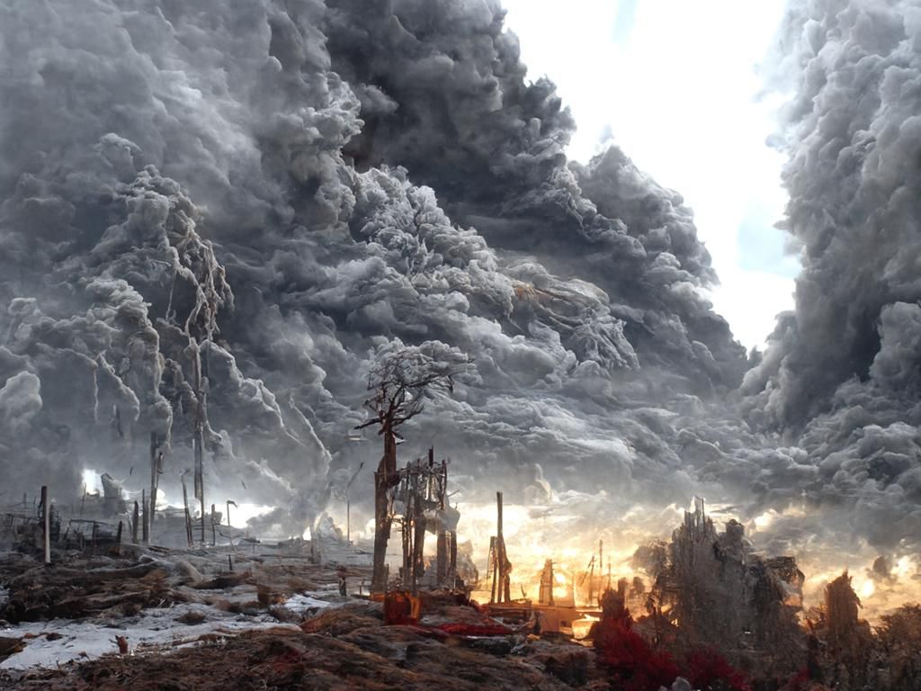 Apocalyptic Firestorm in Hyperreal Style