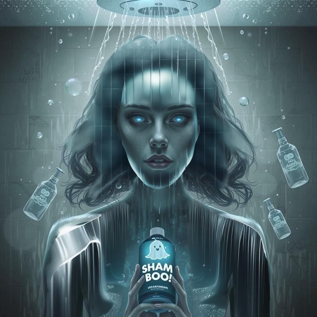 Ghostly Figure Behind Steamy Shower Screen