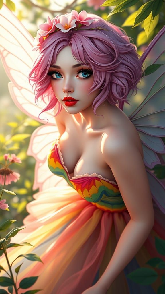 Sakura Haruno as Dreamy Fairy, Hyperrealistic Style