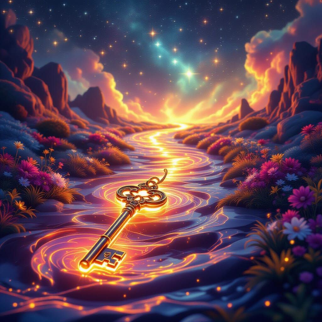 Glowing Key Unlocks Ethereal Pathway to Infinite Possibility
