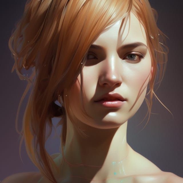 Detailed Portrait of Dancing Woman in Art Nouveau Style