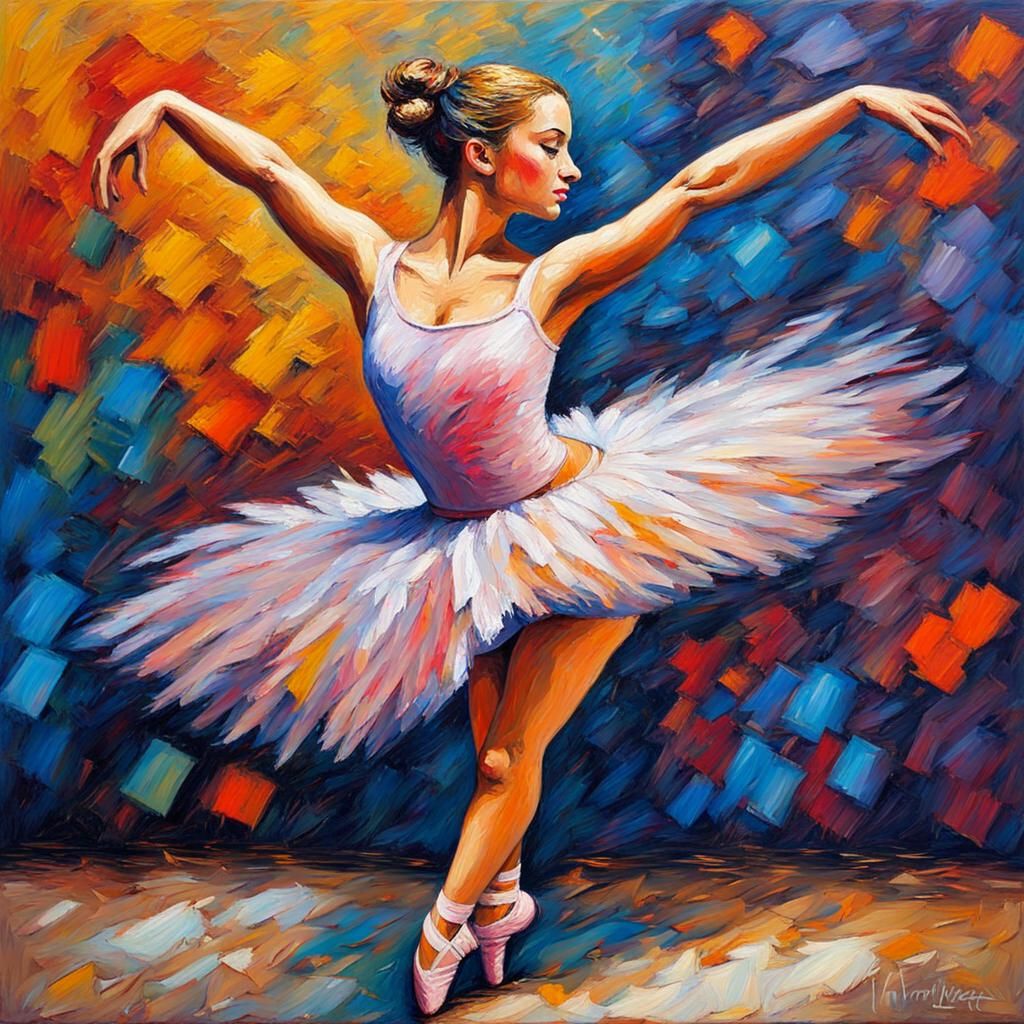 Ballerina in Expressionist Neo-Impressionism Style