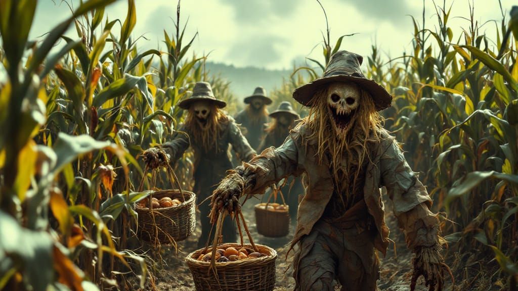 Monstrous Scarecrows Harvest Humans in Corn Maze