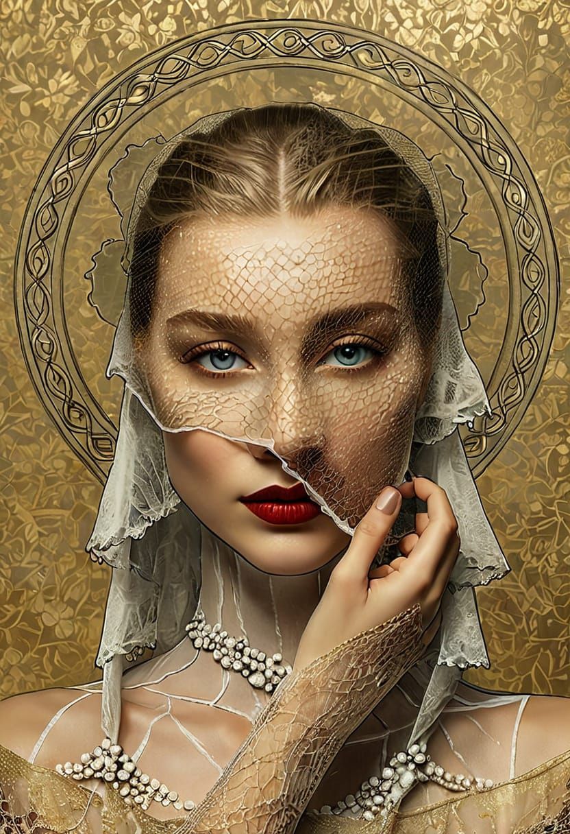 Vividly Detailed Hollywood Glamour Portrait