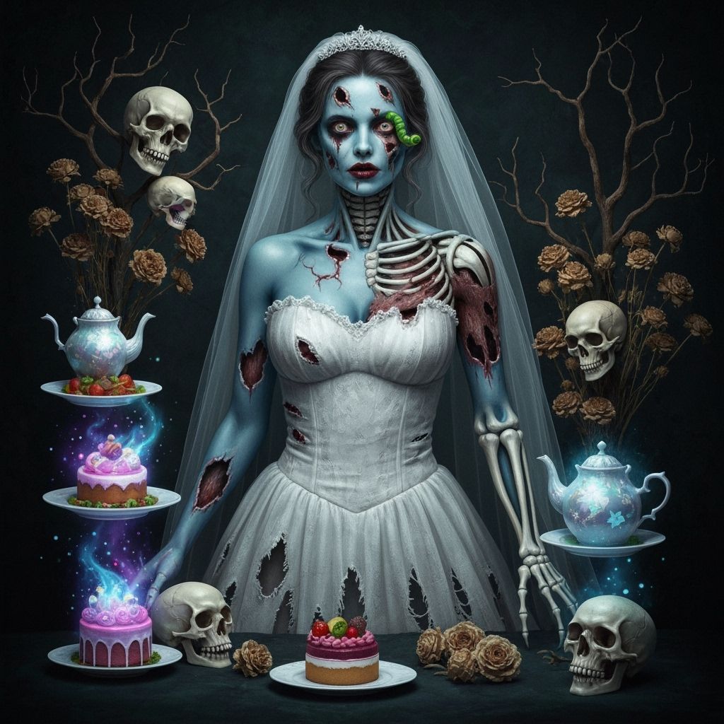 Macabre Bride Corpse: Dark Fantasy Horror Photography