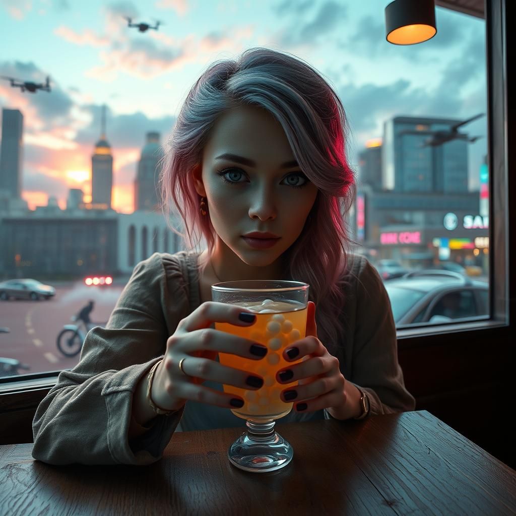 Victorian Cyberpunk Fashion Portrait in Photorealistic Style