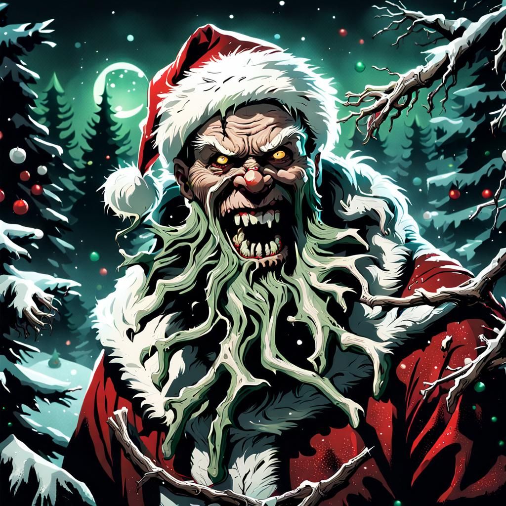 Creepy Christmas Abomination in Dark Fantasy Style