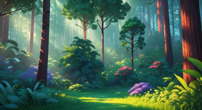 Picturesque Forest in Disney Pixar 3D Animation