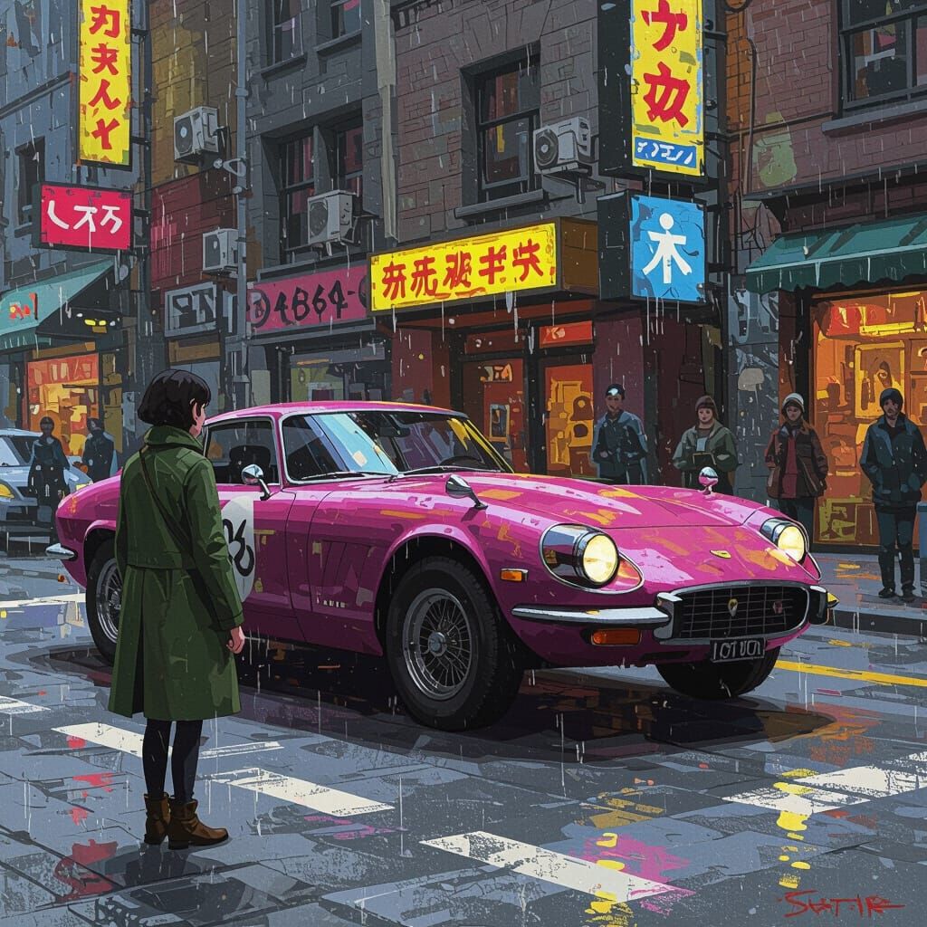 Vibrant Scene in Expressive Painting Style