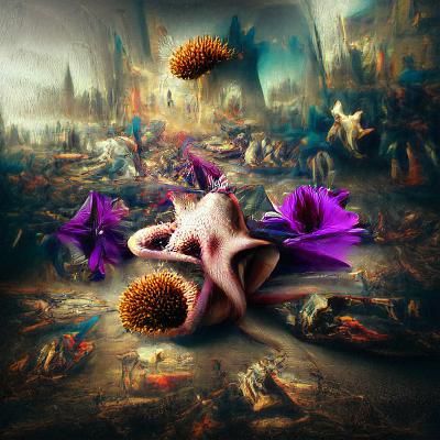 Alien Starfish Feasting on a Dandelion