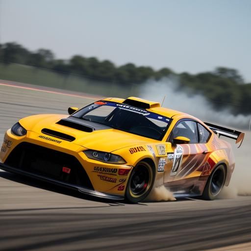 Drift Race Car Action Shot in Motorsport Photography Style