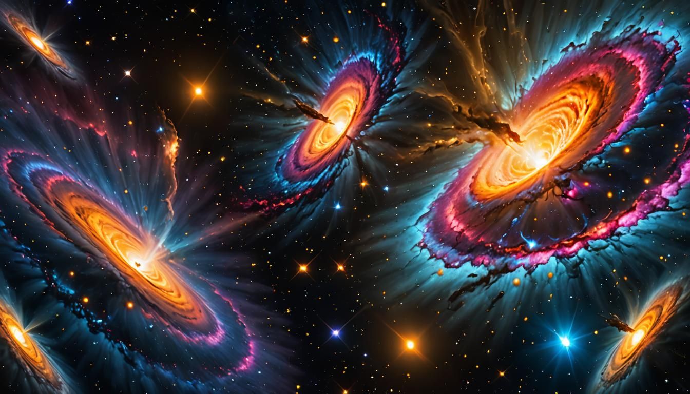 Cosmic Collision of Plasma Galaxies in HDR