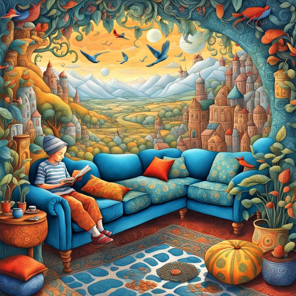 Enchanting Fairytale Landscape Illustration