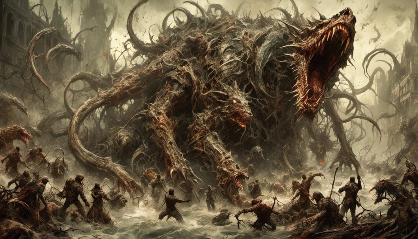 Draconic Beasts in Macabre Style