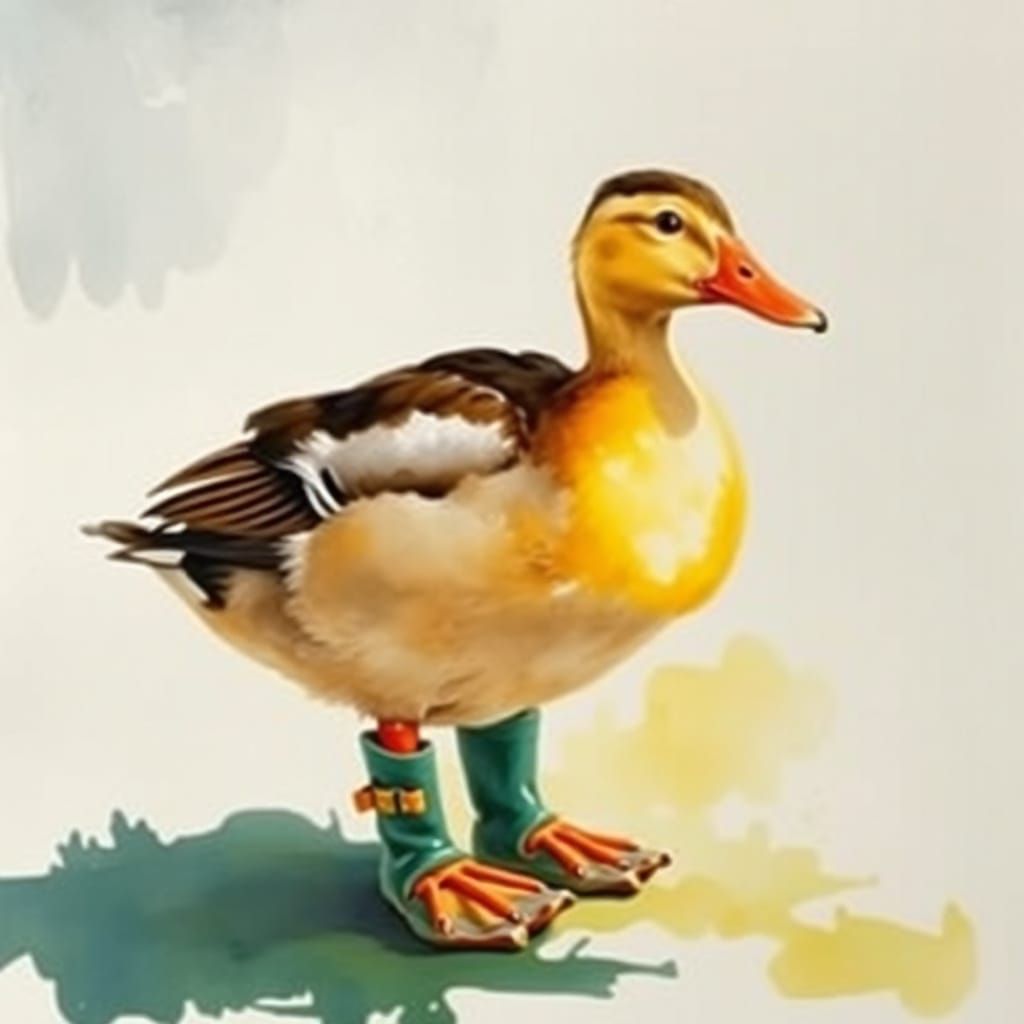 Duck in gumboots
