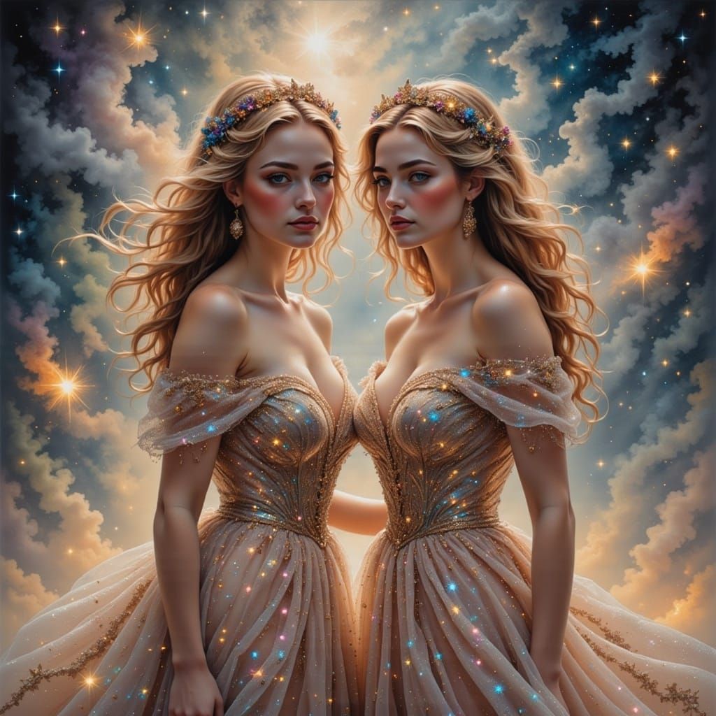 Iridescent Friends in Post-Apocalyptic Landscape