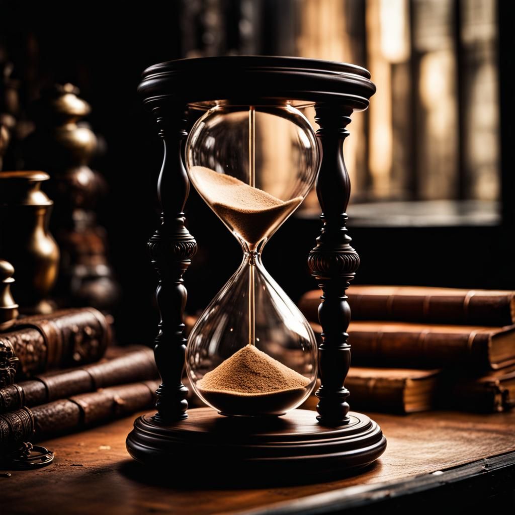 Hyperrealistic Death Crafts Hourglass in Workshop