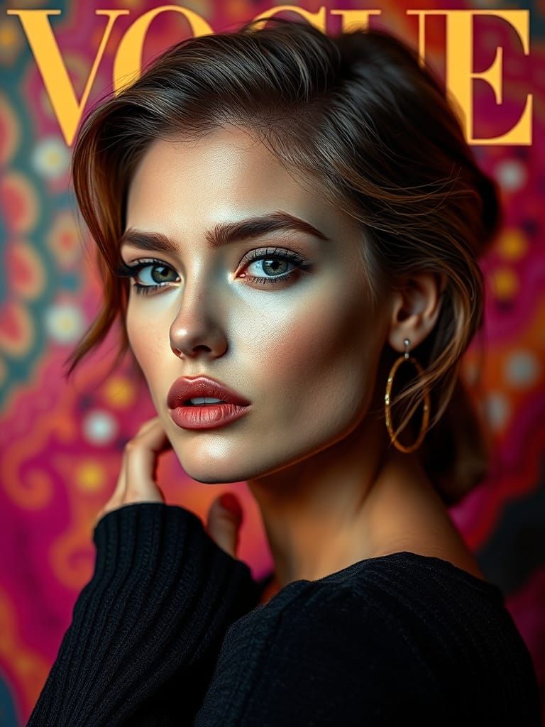 Vogue Cover Portrait with Dramatic Lighting