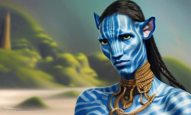 blue skinned avatar Na'vi male