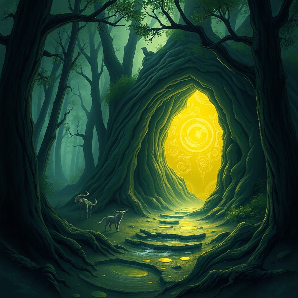 Surreal Portal Reveals Mysterious Forest Secrets in Ethereal...