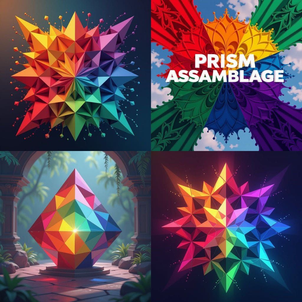 Vibrant Prism Assemblage in Rainbow Colors