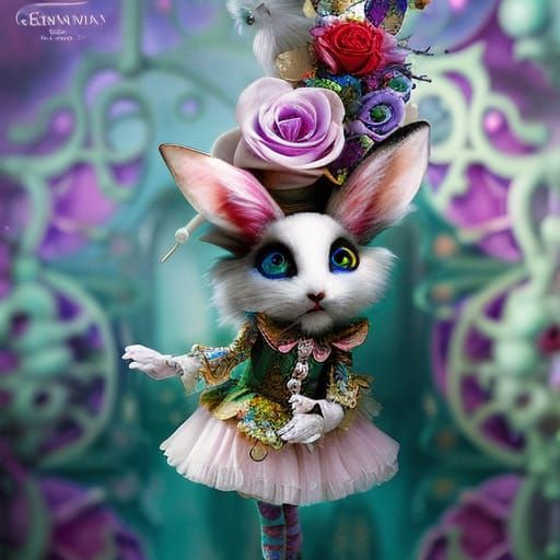 Anthropomorphic Rabbit in Steampunk Victorian Setting