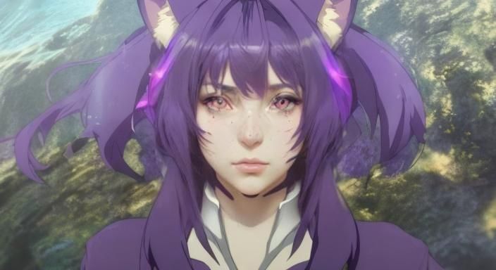 Anime Girl Portrait with Animal Ears in 8K