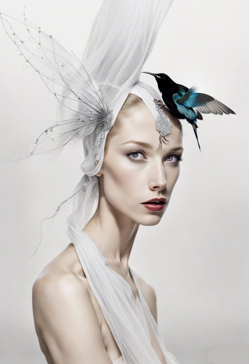 had to pay hazard rates due to the bird landing on the model's eyebrow..." ouch", she said after the fact - what a pro.....