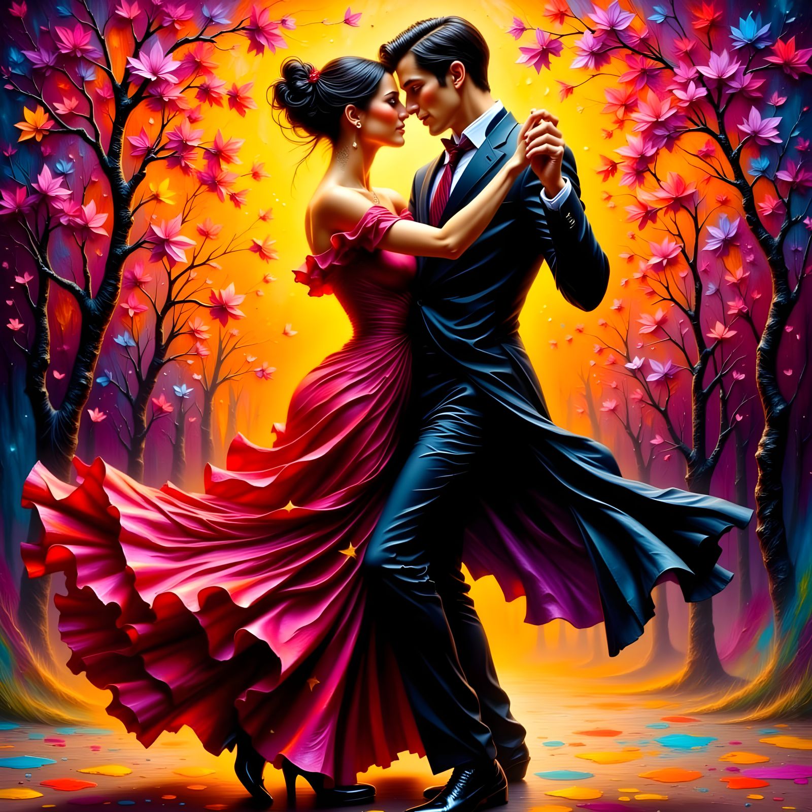 Ethereal Tango Ballroom in Vibrant Magenta