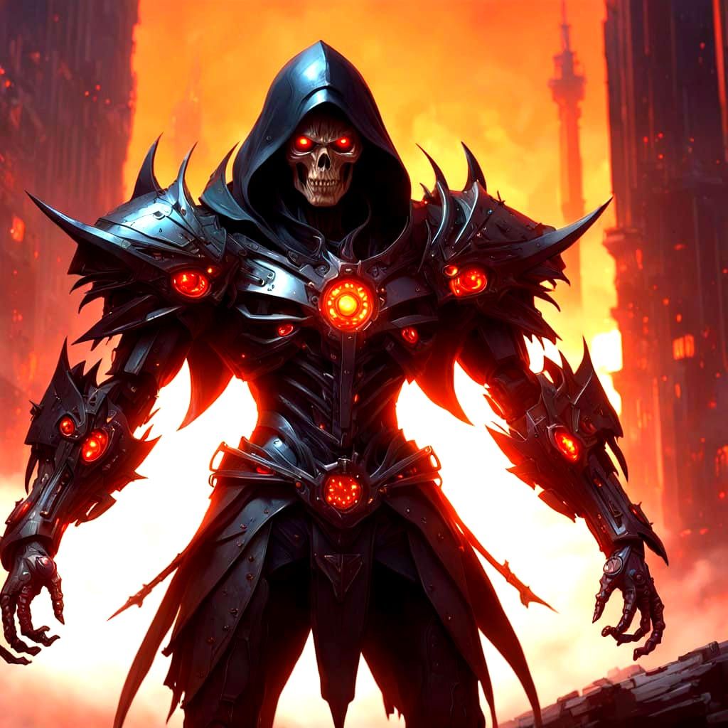 Mecha Grim Reaper in Hyperrealistic, Dark Fantasy Style