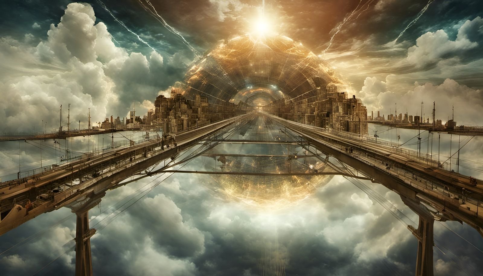 Glitch Art Bridge to a Celestial Portal