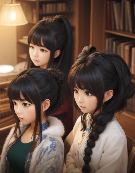 Three Distinct Tufts of Hair Close Up