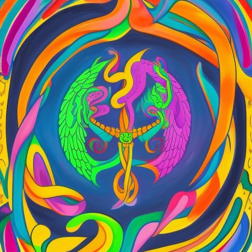 Sigil of Lucifer in Gouache Swirls