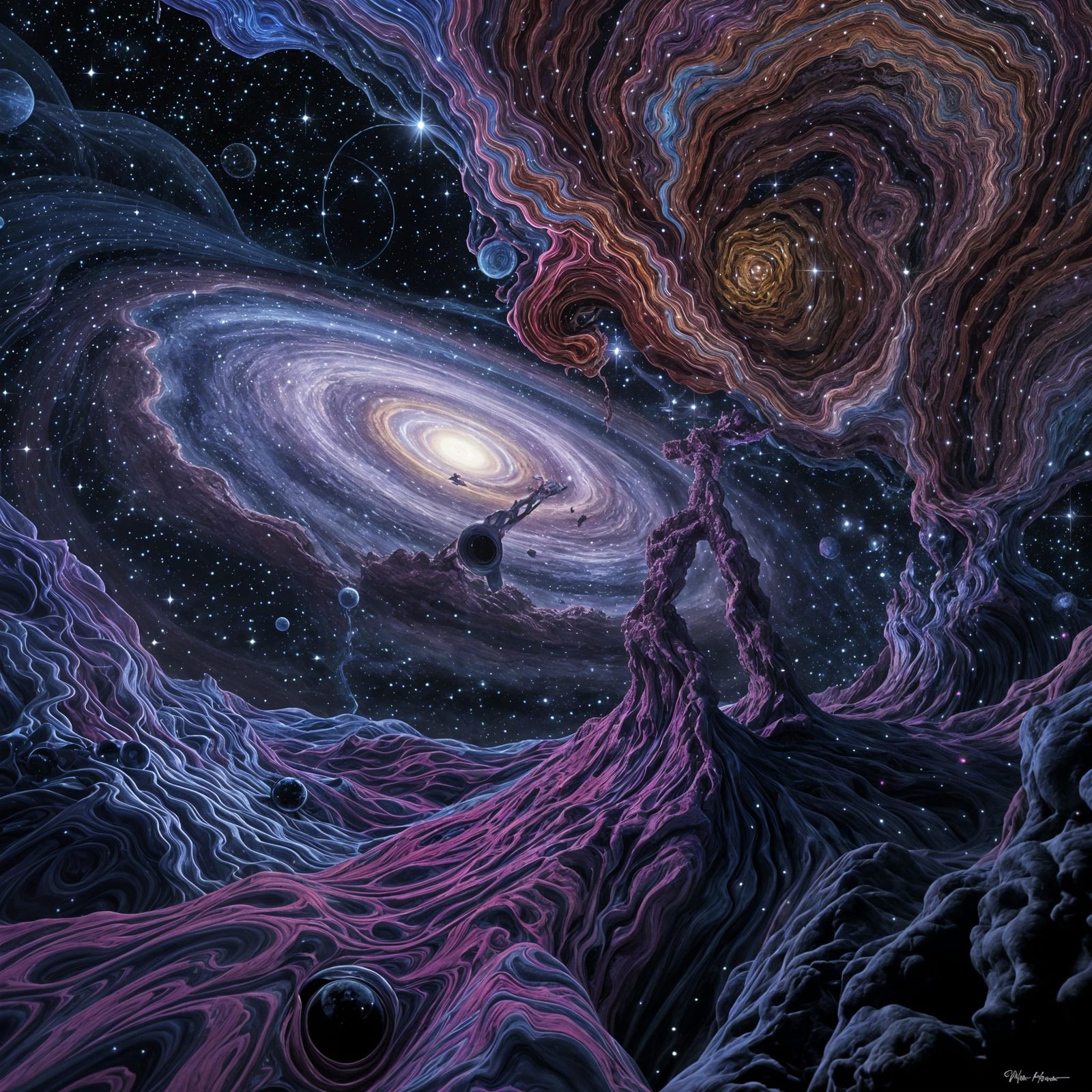 Cosmic Landscape: Surreal Galaxies and Nebulas